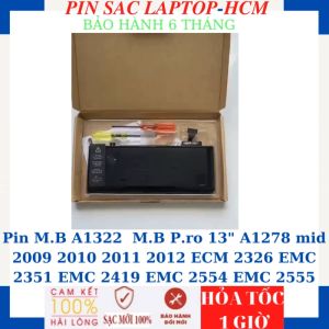 Pin M.B A1322 dùng cho M.B P.ro 13" A1278 mid 2009 2010 2011 2012 ECM 2326 EMC 2351 EMC 2419 EMC 2554 EMC 2555