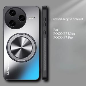 For MI POCO F7 Ultra F7 Pro Case Frosted 360°Rotating Bracket Acrylic Skin Friendly Anti-fall Cover For POCO F7 Pro Ultra Funda