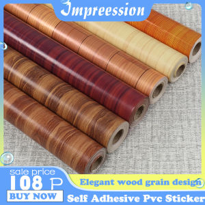 45CM*10M bedroom living room floor self-adhesive pvc wall sticker elegant design exquisite wood grain decoration kitchen lampblack sticker glossy surface waterproof shooting background decoration aesthetic wallpaper furniture surface lining repair sticker