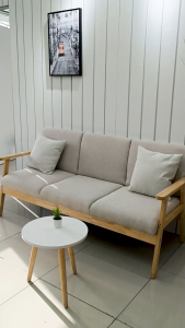 FREE INSTALLATION ! Kenzzo New Arrival : Solid wood frame canvas sofa/ 1-2-3 Seater Sofa / Sofa Nordic Design