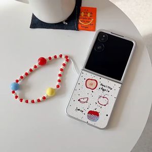 เคสโทรศัพท์มือถือสำหรับ Xiaomi MIX Flip เคสสีขาวพิมพ์ลาย Healthy Apple น่ารักๆ