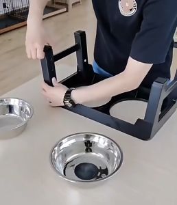 【Local Delivery】Adjustable Pet Dog Bowl With Stand Stainless Food Water Bowl for Cat Dog Pet