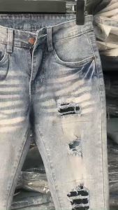 quần bò jean nam dài xanh rách vá kiểu thời trangform skinny chất jean dày co giãn chuẩn vnxk giá tốt 25/06