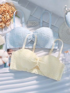 Half Cup Bra Set Womens No Empty Cup Push up Apparent Large AA Cup Flat Chest Specialized Bra Set Removable Double Shoulder Strap