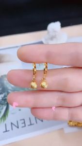 Anting Bola Emas 24 Karat Lapis Emas Anti Karat Aksesoris Perhiasan COD