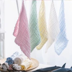 Cotton Gauze Absorbent Wash Cloth Soft Face Towel For Kids 30x30 6 Layers