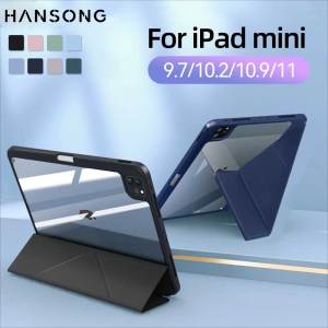 For iPad Case 2025 Air 11 13 M2 M3 Pro 11 13 for 10 Gen Pro 10.5 10.2 6/7/8th 9.7 Mini 6 7 Acrylic Smart Case with Pen Holder