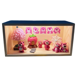 Creative Strawberry Bear Night Light Birthday Gift for Girls Girlfriend Best Friend High End Decoration Souvenir Gift