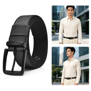 MENSPE Men Sports Belt Outdoor Belt Adjustable Belt Rotating Buckle Double-Sided Two-Color Nylon Belt Waistband Youth Sports Canvas Pant Belt Simple Nice Waistban