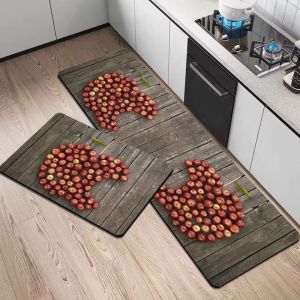 VIKAMA Dễ Dàng Làm Sạch Họa Tiết Trái Cây In Hình Thảm Chống Trơn Trượt Chống Thấm Nước Nhà Bếp Phòng Ngủ Phòng Khách Thảm Trải Sàn Để Trang Trí Nhà Cửa