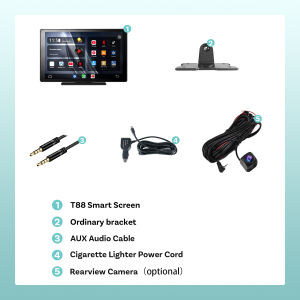 OTTOCAST CarPlay Screen 9.0" INCH 4K Car Touch Screen Wireless Carplay Android Auto Radio DVR GPS Video Built-in Youtube Netflix