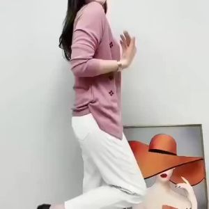 5XL Oversize Women Floral Loose Blouse Long Sleeve Wanita Baju Tops Blus V Neck Nylon Shirt Summer #Q103