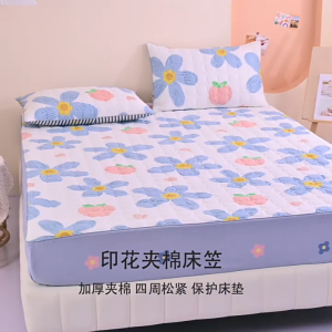 2in1 Set Single/Supersingle Size Mattress Cover and Pillowcase Soft and Comfortable Quilted Design Breathable Fabric Machine Washable
