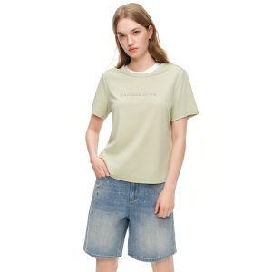 DUSHU | Casual Minimalist Round Neck Letter T-Shirt