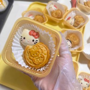 Kitty Mooncake DIY Hand Press High Temperature Resistant Food Grade Cartoon Pattern Home Baking Silicone Mold Kitchen Tool
