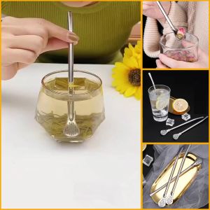 Muỗng kèm ống hút 2 trong 1. Ống hút không gỉ an toàn bảo vệ môi trường