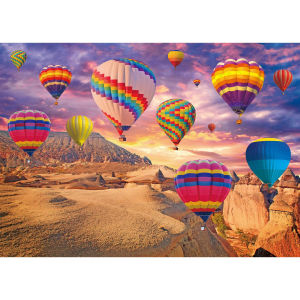 1000 Pieces Desert Hot Air Balloon Jigsaw Puzzles for Adults Home Decor Games Family Fun Floor Puzzles Educational Toys