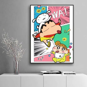 KAYOU | Oil Painting By Numbers Crayon Shin-chan Canvas Kit Cartoon Character Cute Boy Daily Scene Anime DIY Wall Decor
