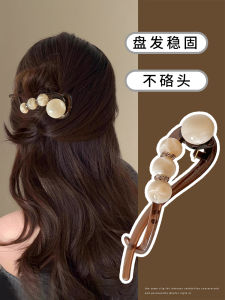 Retro Pearl Hair Clip Womens New 2025 High-End Hair Styling Tool Elegant Bun Maker Back of Head Twist Clip Stylish Hair Accessory