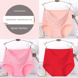 High Waist Large Size Cotton Middle-Aged Mother Panties for Curve-Sized Ladies