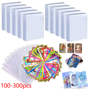300PCS Transparent Card Sleeves Anime Collectible Premium Clear Plastic Card Sleeves Playing Games TCG Protector Cards Sleeves