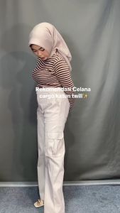 Celana Wanita Panjang Celana Cargo wanita highwiast Bahan katun Combed Streach Melar KUN COLLECTION