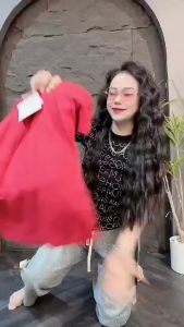 Đồ bộ nữ set đồ bộ quần ống rộng đai cao có túi và áo ôm ngắn tay cổ tròn vải thun gân lạnh quần áo nữ