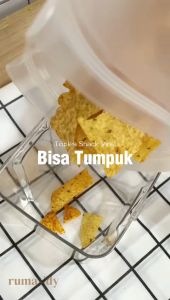 (SATUAN) MAKU Toples Snack Akrilik Tutup Hitam Penyimpanan Makanan Sebaguna Hitam Kedap Udara Tempat Penyimpanan Cereal Toples Kotak Bening Kontainer Makanan