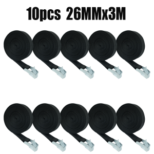 10PCS 3M Adjustable Reusable Lashing Straps with Antirust Alloy Buckles Cam Buckle Tie down Cinch Strap for Secure Cargo Binding
