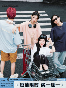 Áo Thun Nam Cổ Tròn Tay Ngắn Cotton Nguyên Chất GTG Original American Retro Brand Dáng Rộng Nửa Tay Mùa Hè Thường Ngày