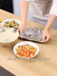 17KM 50Pcs Reusable Aluminum Foil Insulation Cover for Kitchen Fresh-Keeping Food Cover Continuous Warmth