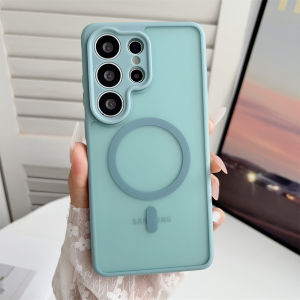 Luxury Matte Transparent Case For Samsung Galaxy A57 A36 A56 A55 A35 A17 A07 S26 S25 S24 Ultra Plus FE Plus For Magsafe Cover ﻿