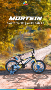 Sepeda BMX Anak Mortein MN161 Ukuran 12 16 18 Ban 2.5 Inch Dengan Tameng Musik