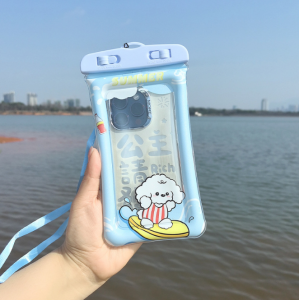 Waterproof Phone Bag Touch Screen Compatible Neck Strap Diving Floating Seal Mobile Phone Case Cartoon Design Drop Proof