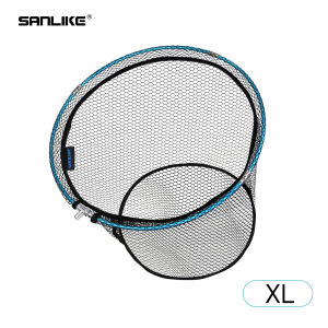 SANLIKE Foldable Landing Net Rubber Mesh Aluminum Frame Fishing Net Fish Landing Net Available in 40cm 45cm 50cm 55cm Sizes