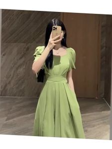 HUAYILING | Vintage Red Flared Waist Dress