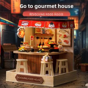 DIY Cottage Material Package Miniature Toy Wooden Building Model Coffee Time Gift Classy Niche Style