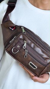 Tas Selempang Pria POLO AMSTAR CASUAL PREMIUM Waistbag Slingbag Kulit Tas Pinggang Cowok