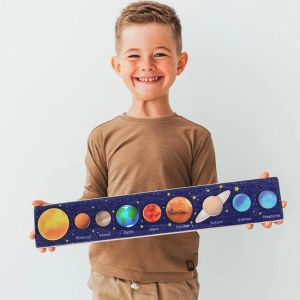 Solar System Puzzle Mainan Edukasi Anak Planet Mainan Papan Planet Kayu Mainan Kayu Planet