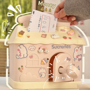 Kawaii Piggy Bank Lock Large Organizer Storage Box Cute Girls Gift Save Money Change Coin Kid Piggy Bank Desk Decoration