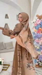 Amour Syari vol 2 by Almeyra Premium Gamis Syari Set Khimar Printing Digital