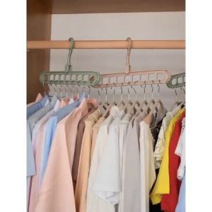 Thanh Treo Đồ Móc treo quần áo đa năng 9 lỗ tiết kiệm diện tíchThông Minh Quay 360 Đồ -HAUSE