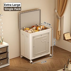 DIHUANTUO | Large Capacity Sliding Wheel Closet Organizer Flip Top Storage Box