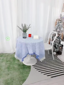 ผ้าปูโต๊ะ ผ้าคลุมโต๊ะ ผ้าปูโต๊ะอาหาร เสื่อปิคนิค ลายวาฟเฟิล ผ้าคอตตอนลินิน สไตล์ฝรั่งเศส คุณภาพสูง ส่งไว