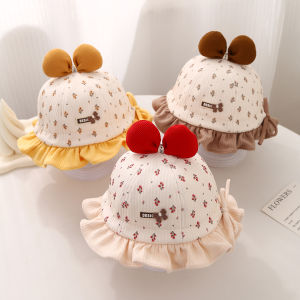 Cute Floral Baby Girls Fishing Cap Spring Autumn New Style Sun Protection Hat Wide Brim Adjustable Cotton Headwear for Kids