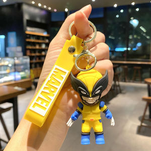 Marvel Avengers Figural Doll Keychain Cute Deadpool and Wolverine Bag Pendant Desktop Ornaments Key Ring Accessories Gift