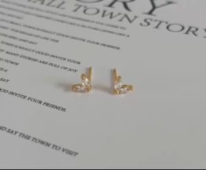 littlegirl gifts-Crown ear bone studs earrings