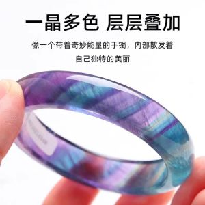 Natural Crystal Fluorite Bracelet Ice Transparent Colorful Clean Crack Design Fashion Jewelry for Women Original Design  out
