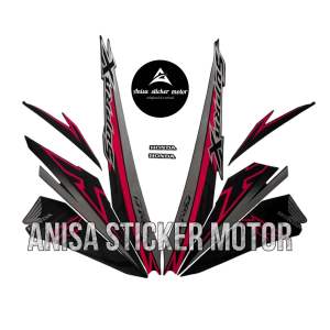 STIKER STRIPING LIS LES BODY HONDA SUPRA X 125 2018 2019 HITAM