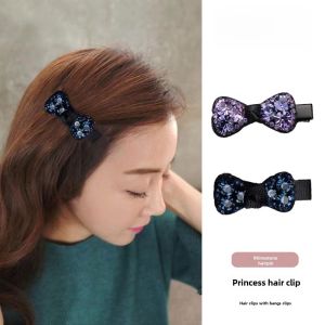 Mini Butterfly Knot Hair Clip Edge Diamond Duckbill Hairpin Hair Accessories for Adults Fringe Hairpin Single Word Clip